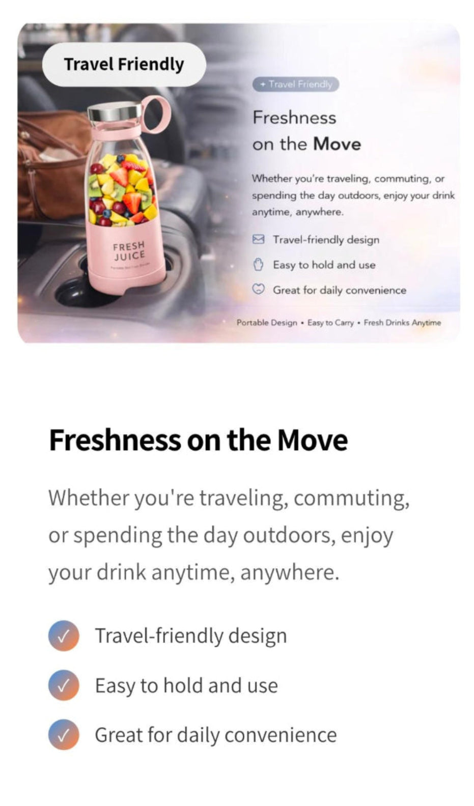 Travel Portable Mini Juice Blender