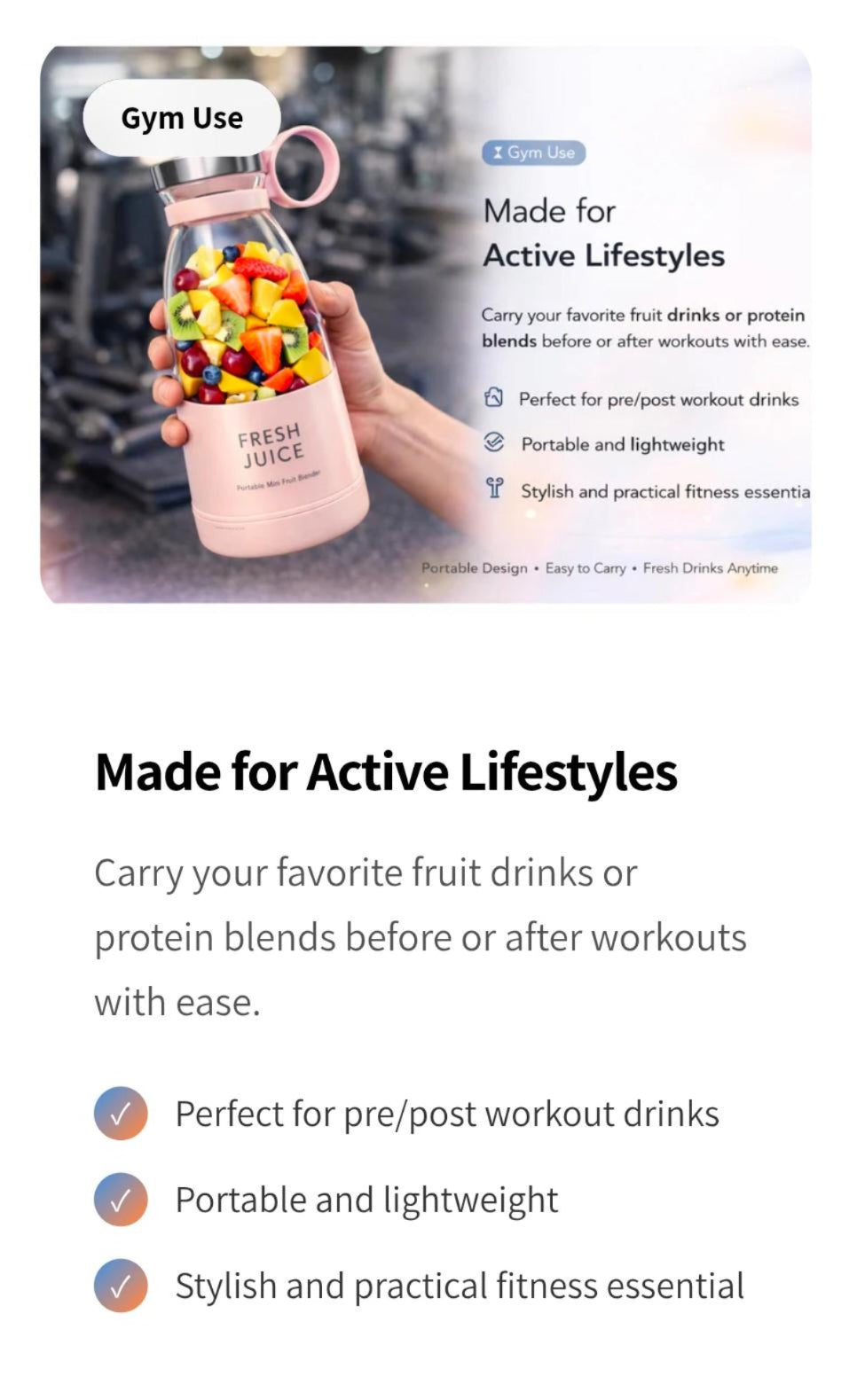 Travel Portable Mini Juice Blender